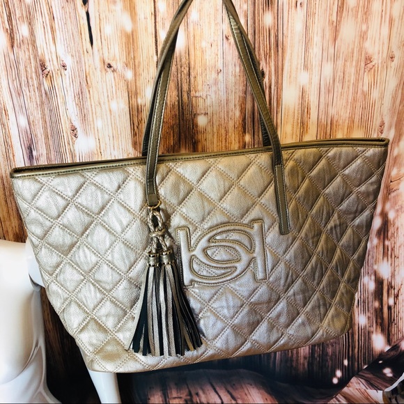 bebe Handbags - ❌SOLD❌ BeBe large quilted logo tassel travel  tote
